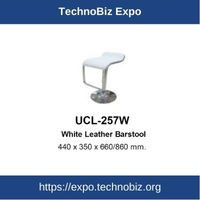 UCL-257W White Leather Barstool